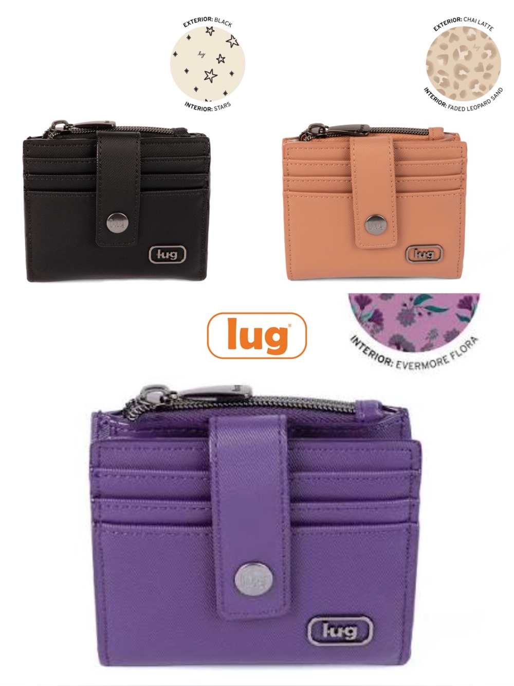 Lug Hurdle Satin Luxe VL RFID Wallet NWT